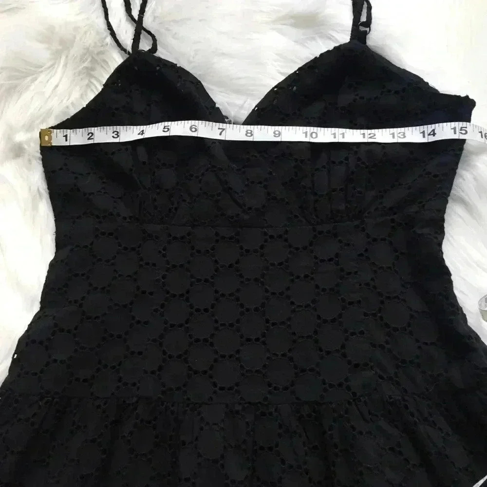 Tweeds Eyelet Adjustable Strap Sleeveless Dress - Picture 5 of 7